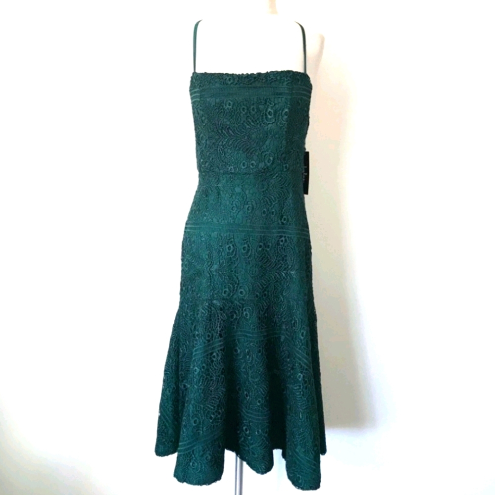 Lulus Magic Moments Midi Lace Dress Green Sz M